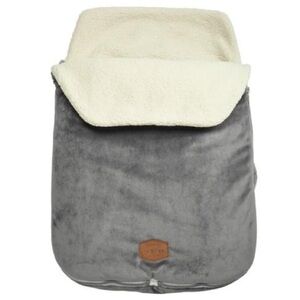 JJ Cole Bundle Me Gray and Sherpa Car Seat Winter Cover For Babies Newborn